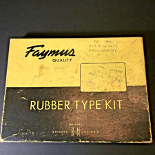 Vtg Faymus Rubber Type Kit B and M No 2 w Winner Stamp Pad No Handle Letters picture