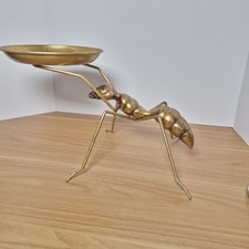 Rare Unique Luxe Large Gold Ant  Catchall Hollywood Regency Entryway Key Tray picture