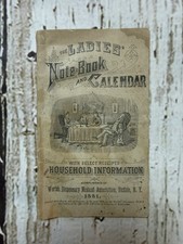 Antique Ladies Notebook And Calendar 1881 Memo Receipts Advertising Pocket Book picture