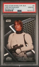 2022 Topps Chrome Black Star Wars Luke Skywalker Refractor PSA 10 #5 picture