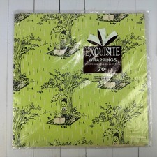 Vintage Wrapping Paper Crystal Greetings Vintage NOS Mid Century Picnic Rain 60s picture