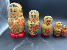 Vtg 1978 Soviet Semyonov Nesting Doll 7pc Made in USSR Beriozka Tag Matryoshka picture