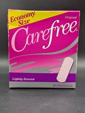 Vintage Carefree Panty Economy Liners Box of 60 1996 Movie Prop Lightly Scented picture