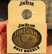 Vintage Jim Beam Gold Belt Buckle, circa 1993 New in Box picture