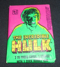Vintage 1979 Topps The Incredible Hulk Sealed Wax Pack 7 Cards Sticker & Gum picture
