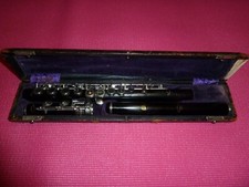Rare Historical Handmade Antique German Grenadilla Flute C by J. MollenHauer. picture