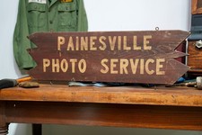 Antique Wood Trade Sign Photo Service Camera Photography Kodak Graflex Vintage picture