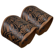 JAOYU Viking Bracers Leather Gauntlets for Men Large, Medieval picture
