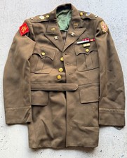 WWII U.S. Army Original Olive Drab Uniform w/ Patches, Pins, Insignia, Ribbons picture