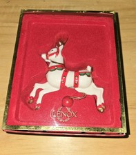 Lenox Movers and Shakers Reindeer Pull Toy Christmas Ornament New In Box  picture