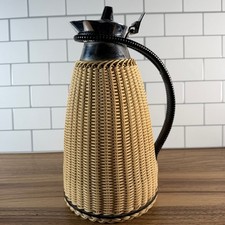 Rarw 1960s Alfi German Woven Rattan 1.2L Thermal Carafe picture