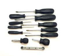 Vintage Snap-on Set / Lot 11 Piece Black Handle Screwdriver + Wrench 🇺🇸 picture