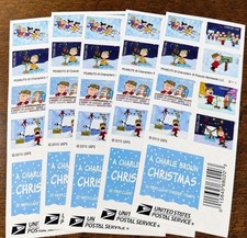 Forever Stamps – 2015 Christmas Charlie Brown – 5 Sheets of 20 – 100 Stamps picture