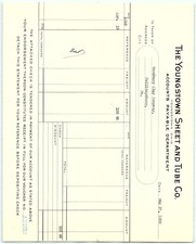 Youngstown Sheet & Tube Co. Billhead to Woodbury Clay Co. 19 picture