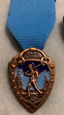 Norway (Marsjmerket) Foot March MEDAL 1 1/2 Inch + Drape Ribbon (Large BRONZE) picture
