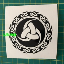 TRISKELE HORNS OF ODIN DECAL STICKER asatru pagan nordic runes thor tyr vikings  picture