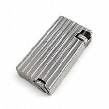 Vintage 1950s British Regent Lift Arm Petrol Lighter Chrome Ribbed Working picture