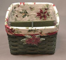 Longaberger Holiday TV Time Basket, All Accessories- 2006 Very RARE Green  picture