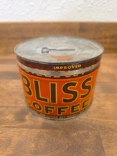 Vintage Bliss Coffee Tin Can Full Key Nice Condition With Lid And Full Key Wind picture