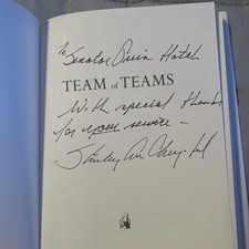 Team of Teams by Stanley McChrystal Hardcover  Association book   Signed  1/1 picture