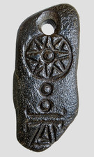 Ancient Carthage Punic Carved Gemstone Pendant Amulet Tanit Astral Star Shield picture