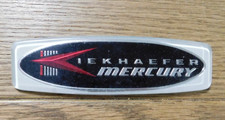 VINTAGE KIEKHAEFER MERCURY OUTBOARD MOTOR PLASTIC BADGE 5.00.in.x 1.75.in. NICE. picture