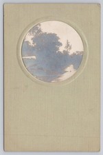 1910 Grand Rapids MI Art Postcard Serene River Landscape Lake Odessa RPPC Cameo picture