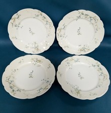 4 ANTQ Replacement H&C France Haviland & Co. Limoge Blue Floral Salad Plates picture