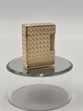 Ultra Rare Vtg S.T. Dupont Hermes Paris 20 Micron Gold Plated Lighter Guilloche picture