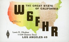 Vintage Amateur Radio QSL Postcard, 1953, W6FHR, Los Angeles, CA, Scott #804 picture