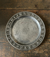 Antique Child's Tin ABC /  Alphabet Plate 6 1/8