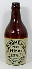 RARE  c1910 STONEWARE POTTERY BOTTLE- OLD HOME MADE HIRES ROOT BEER picture