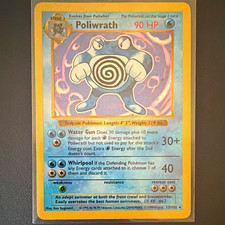 Pokémon 1999 Base Set Unlimited Shadowless Poliwrath Holo Card 13/102 English picture
