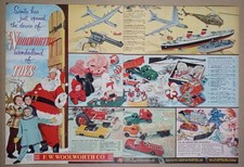 1950s WOOLWORTHS Christmas Santa Toys Price Guide Fun Vintage Poster Print Ad picture