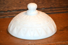 KEMPEL White Milk Glass Lace and Dewdrops LID ONLY Covered CANDY DISH Compote picture
