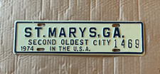 VINTAGE 1974 ST. MARYS,GA LICENSE PLATE TOPPER-TOWN TAG-SECOND OLDEST CITY IN US picture