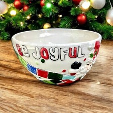 Christmas Fitz and Floyd Be Merry Bowl 6”D X 3.5” picture