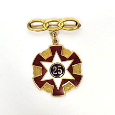1947 International Odd Fellows Order 25 Years Pin Medal Charles E Young Lodge picture