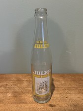 VTG Clear Painted Label JULEP Yellow & White 10 FL OZ Soda Pop Bottle picture
