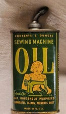 Vintage Harder To Find Lead Top Splendid  Sewing Machine Oil Handy Oiler Tin  picture