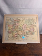 1897 Washington Map Antique Atlas Vintage Paper Pacific Northwest Cartography picture
