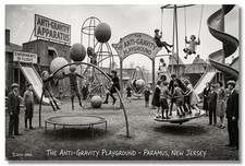 Vintage‑STYLE  ART 1930s RPPC-ANTI GRAVITY PLAYGROUND PARAMUS NJ-FAUX PHOTO picture