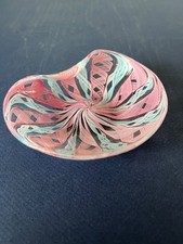 Beautiful small  Murano  Ribbon Candy Dish ,,Pink ,🩷White,blue  ,j63 picture