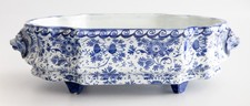 Antique 19th C. French Faience Delft Style Lion Jardiniere Cachepot Centerpiece picture