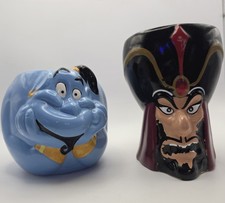 Vintage Applause Inc-Disney Aladdin Geanie & Jaffar 3D Mugs Set.  picture