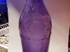 TAYLOR & WILLIAMS WHISKEY LOUISVILLE AMETHYST HAND BLOWN 1890s QUART BOTTLE picture
