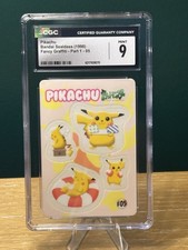 1998 Bandai Sealdass Pokémon Pikachu Fancy Graffiti Pt.1 #05 JPN CGC 9 MINT picture