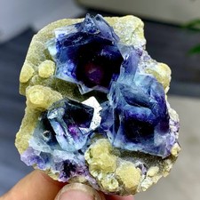 100G Natural transparent purple cubic fluorite mineral crystal sample/China picture