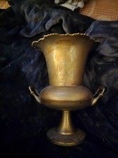 Vintage Ornate Solid Brass Pedestal Champagne Ice Bucket / Trophy Urn Chiller picture