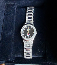 Bulova Disney Minnie Mouse Silver-Tone Crystal Accents Bracelet Wristwatch picture